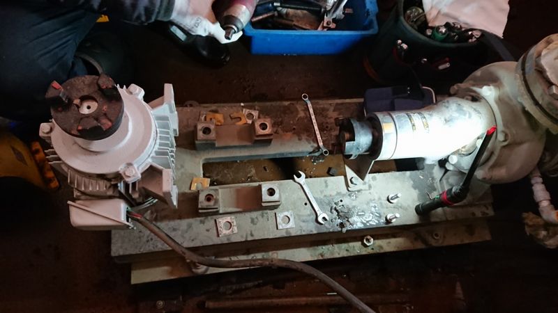 ポンプのカップリングの交換修理の写真2